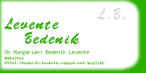 levente bedenik business card